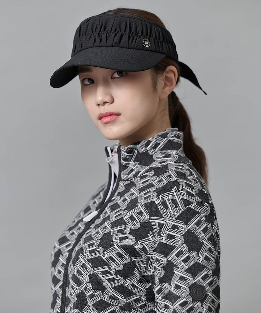 Binpolaegseseoli Women'S Shirred Sun Visor - Black