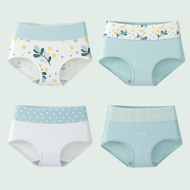 4 sztuki majtek damskich bawełnianych z wysokim stanem bielizna dziewczęca majtki seksowna kobieca oddychająca bielizna