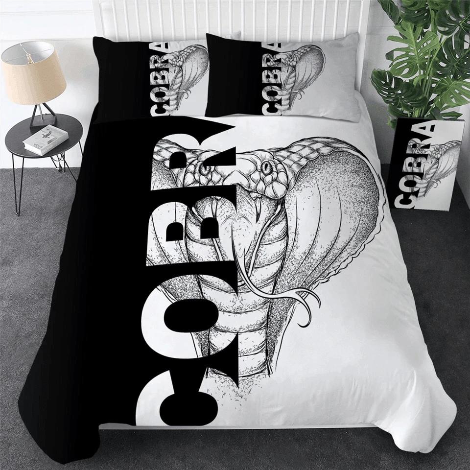 Exquisite Fashion Items Unisex Cobra Snake Duvet Cover Set Snake Reptile Bedding Sets For Boys Wild Animals Reptile Tropical Comforter Cover Full Queen Size