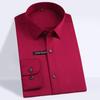 Stretch Bamboo Fiber Soft Comfortable Long Sleeve Solid Formal Men Classic Social Shirts