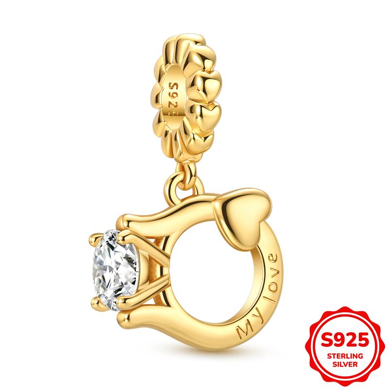 Nuevo En Elementos 18K Chapado en Oro Colgante Charm Cuentas Se Adapta a Pulsera de 3 mm Collar Para Mujer Joyería Fabricación DIY Regalos