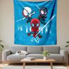 Spider Trio Swinging City Skyline Patterned Tapestry Decorative Wall Hanging, Home Bedroom Living Room Decor