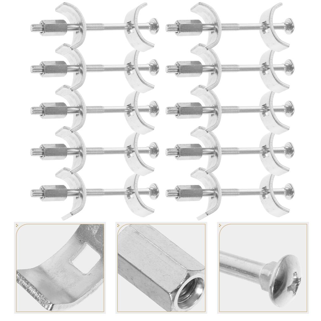 10pcs Galvanized Steel Countertop Connector Joint For Worktop Joiner Clamp Thread Bolt Benchtop Connection Pull Rod