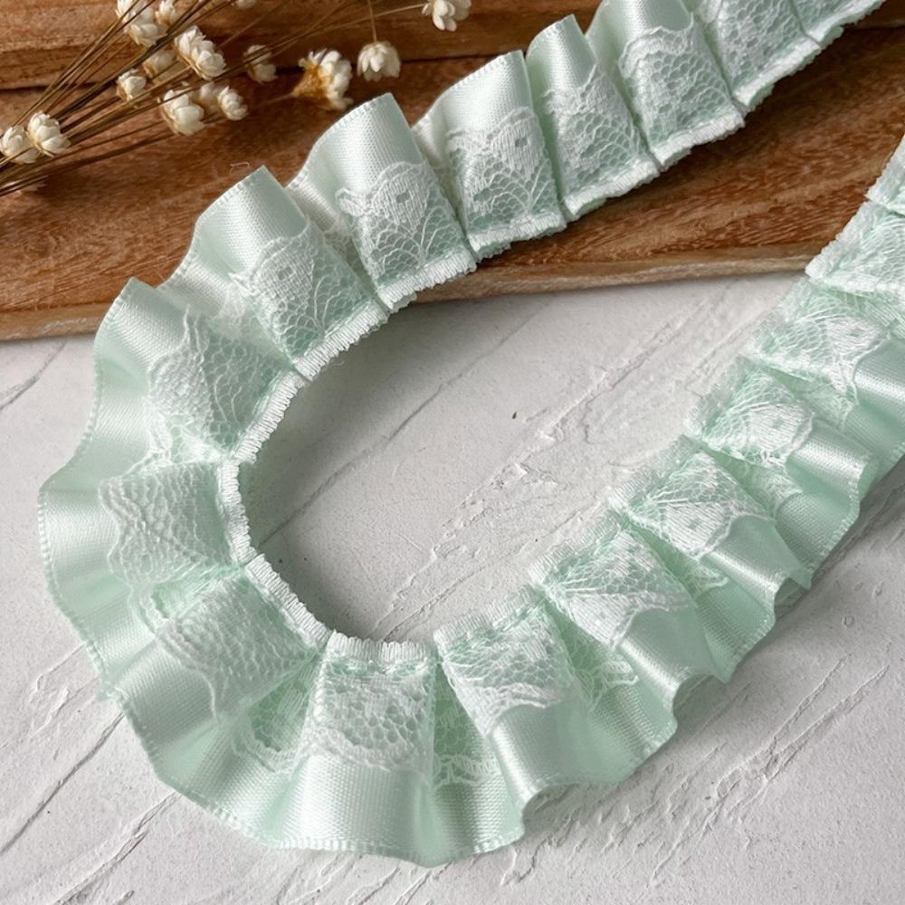 DIY 3meters Lace Ribbons Trim Handmade Pleated Ruffled Farbic Trim Garment Dress Hem High-Grade Sewing Material Lace Accessories