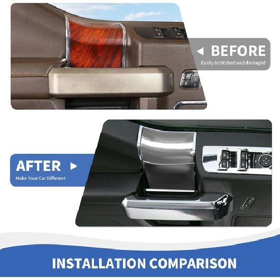 8x Inner Door Handles Covers Panel Trim For Ford F150 2015- Chrome Interior