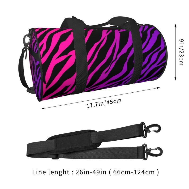 Zebra Stripe Print Travel Duffel Bags Unisex Portable Foldable Waterproof Carry on Luggage Bag Lightweight Yoga Gym Sports Bag