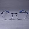 Blue Frame Square Anti Blue Light Reading Glasses Men Business Metal Frame Farsighted Vintage Eyeglasses Readers+125+175