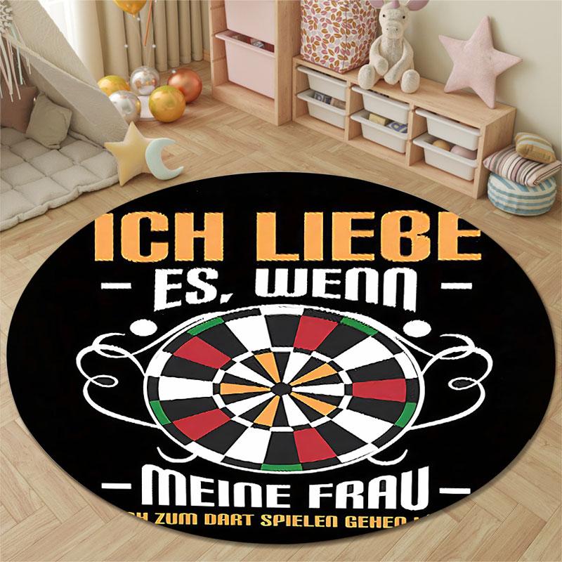 Modern Round Stained Glass Multicolor Floor Rug, Non-Slip Floor Mat for Bathroom