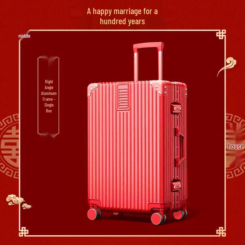 Festive Red Bridal Travel Suitcase