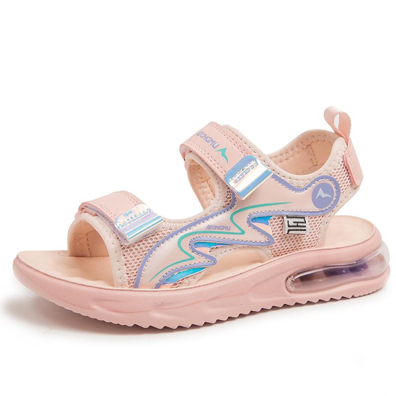 

Детские модные сандалии на липучке 28-39, пляжная обувь, тапочки, детская обувь на воздушной подушке 39 розовый