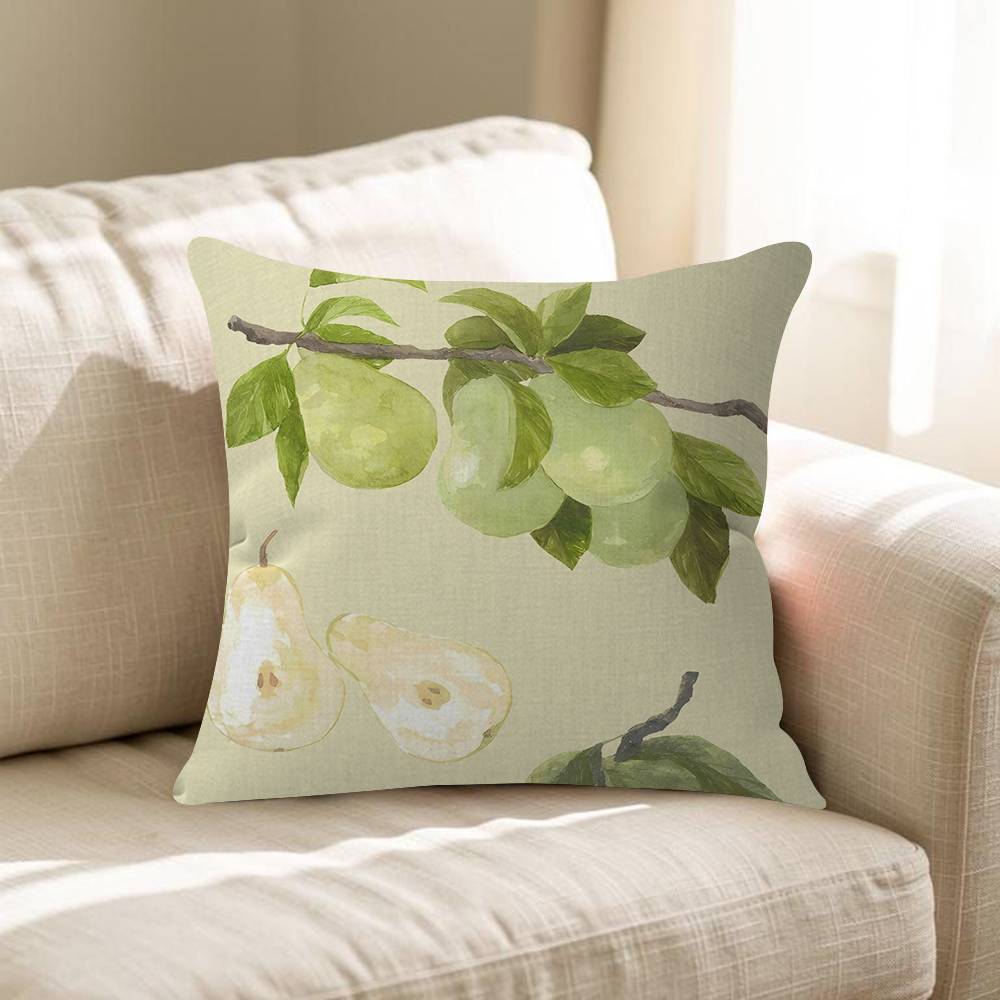 Fresh Green Pears Cushion Cover Pillowcase Upholstery Sofa Throw Pillow Home Decor Pillowcas