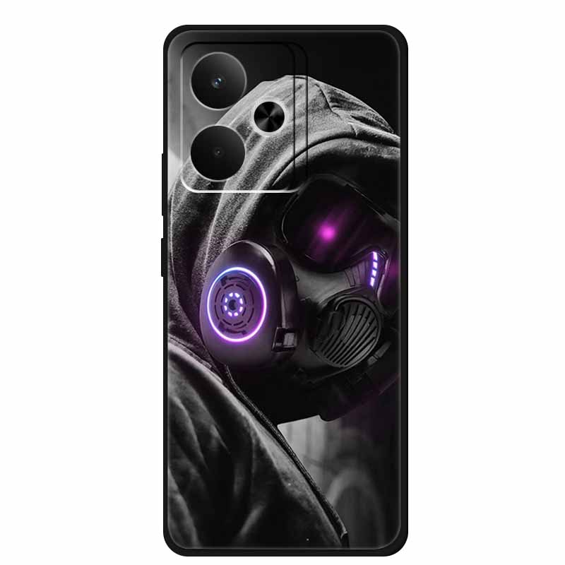 Phone Case For Realme GT 7T Case Flowers Soft Black Silicone Back Cover For Realme 14 5G 15 Pro GT7 Case Shockproof Coque Fundas