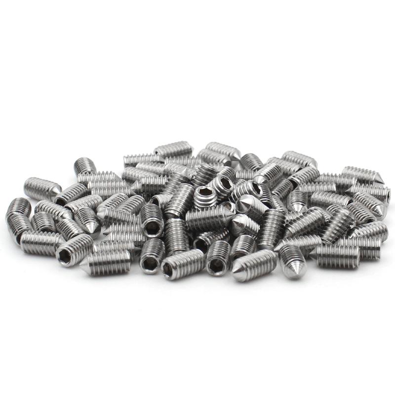 5 Stück DIN914 M2 M2.5 M3 M4 M5 M6 M8 M10 M12 Edelstahl 304 Sechskant Madenschrauben Kegelspitze Madenschraube