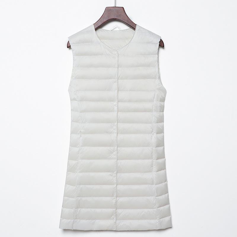 Medium and old light down jacket round neck liner women's winter vest medium and long inner with large size vest jacket