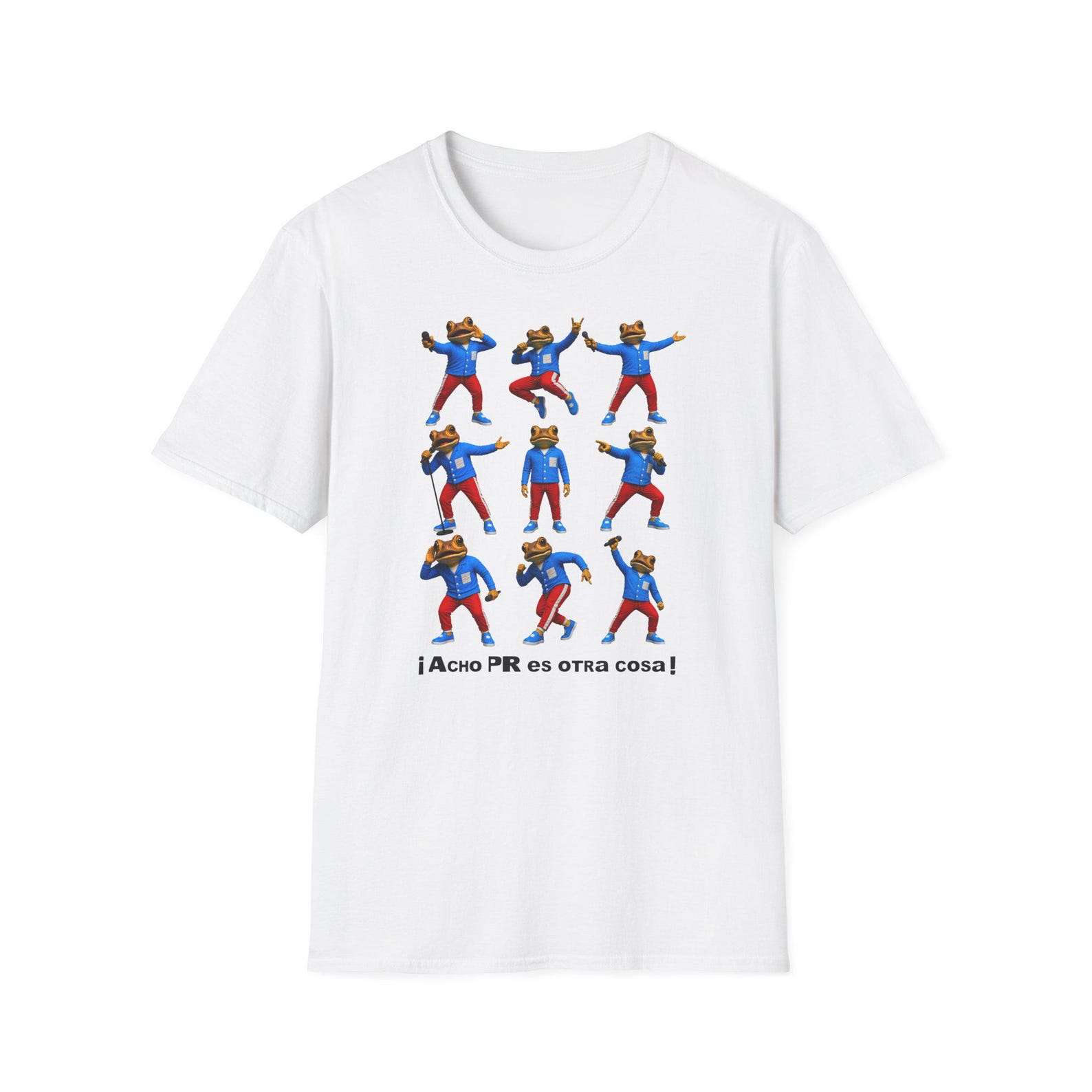 Retro Dancing Concho Frog T-Shirt, Acho PR s otra cosa, Humorous Frog Graphic, Unisex Meme Tee S