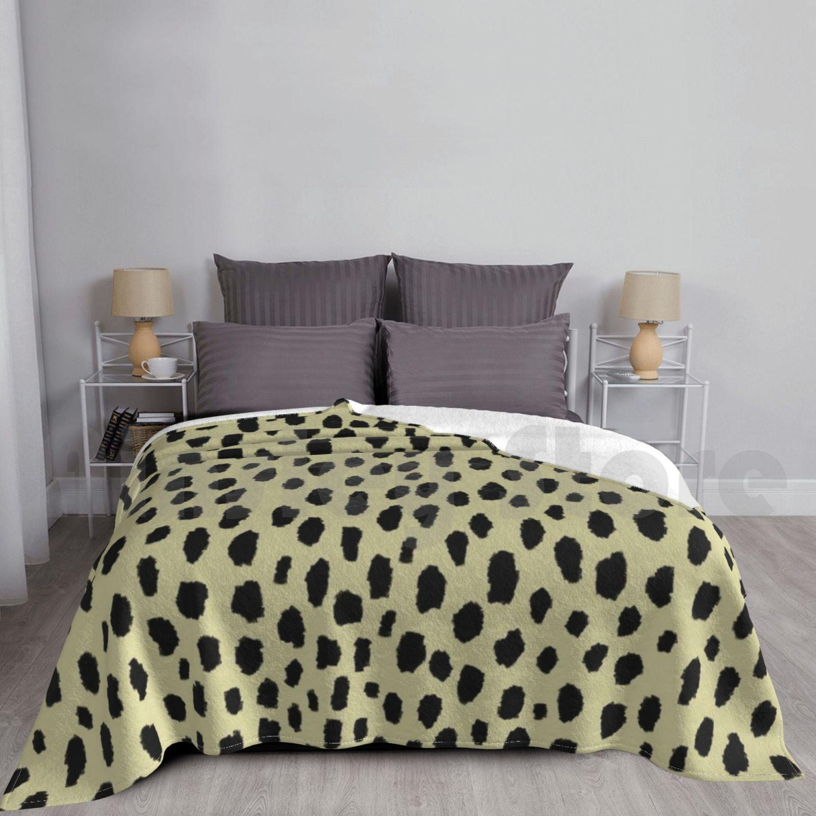 Blanket Tan Spots Pattern 2216 Tan Beige Spots Dots Pattern Dalmatian Spot Polka Dot Polka Size: 75*100cm, Weight: 230 GSM