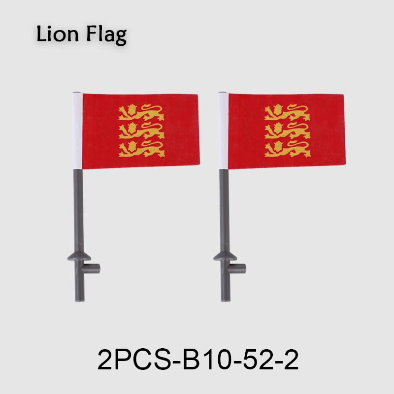 Medieval Military Flag Series War Castle Knight Soldier Warrior Accessories Building Blocks Ancient Holy Rome Bricks Toys Gifts