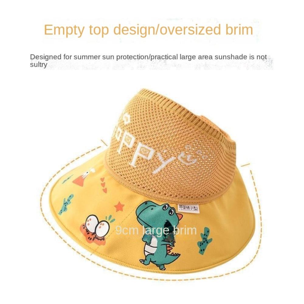 Empty Top Children Sun Hat Wide Brim Kids  Beach Cap Cartoon Summer  Baby   Sunhat  Summer