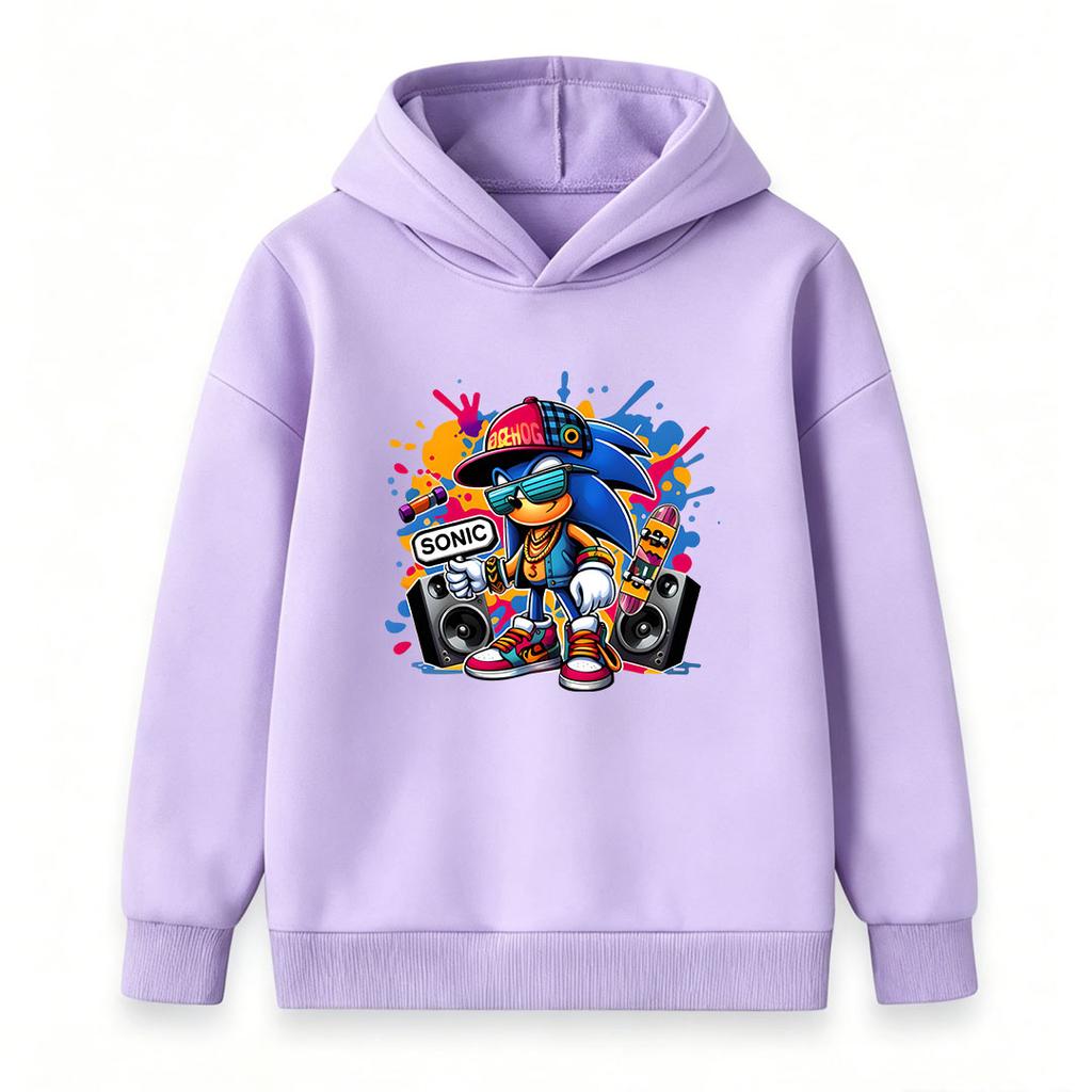 Kids Boys Girls Casual Pullover Hoodie, Cool Hip Hop Urban Graffiti Character Print Long Sleeve Soft Hooded Sweatshirt for Casual Daily Wear Street