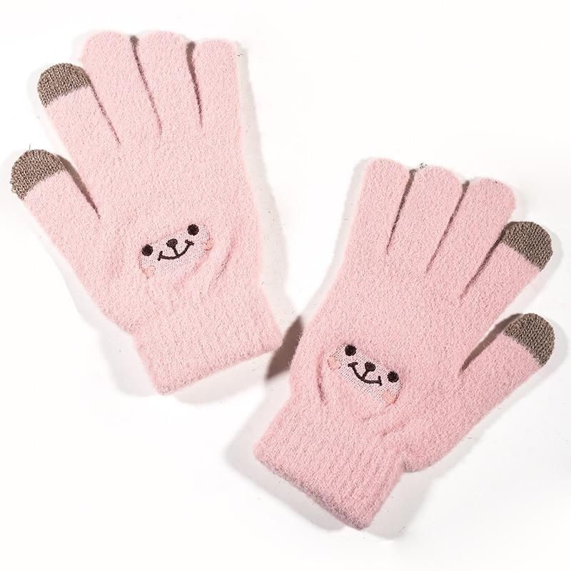 Touch Screen Gloves Women's Winter Knitted Fleece Jacquard Thickened Non-slip Warm Fashion Winter Gloves