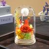 Eternal Rose Glass Cover Finished Real Flower Gift Ornament Holiday Gift Gift LED Lampshade