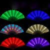 Halloween Carnival Party Lighting Supplies 10Inches Led Neon Light Rave Fan Folding Luminous Fan Glowing In The Party