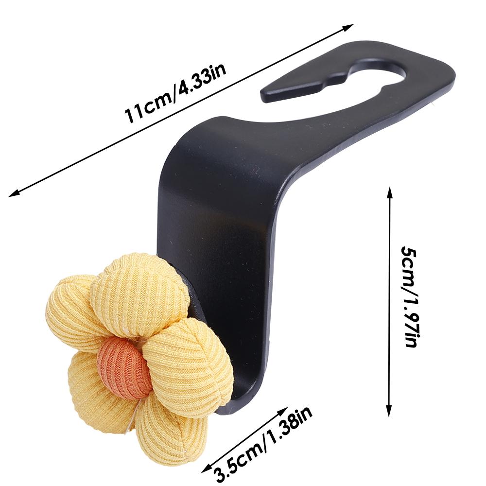 Multi-functional Car Seat Headrest Hooks Cute Floral Backrest Creative Storage Hooks Car Decor Auto Interior Accessories
