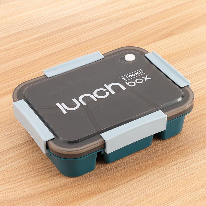 1Pcs 800/1100Ml Plastics Compartmented Lunch Box Microwave Safe Bento Box With Cutlery Food Storage For Student Worker Tableware