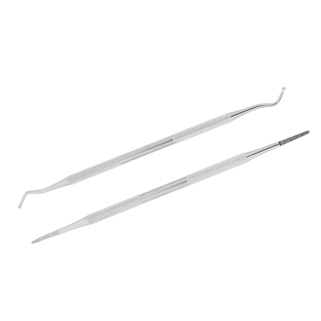 2pcs Ingrown Toenail Tools Stainless Steel Nail Picker Dual Ends Nail File Toenail Cleaner Tools