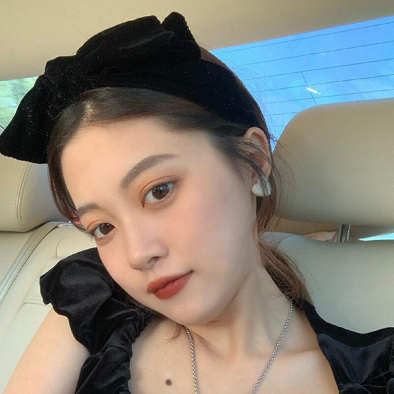Pencil Ribbon Velvet Hairband Headband black