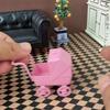Mini Size 1:12 Dollhouse Miniatures Wrought Iron Doll Pram Toys Baby Stroller Model  Collection Toy
