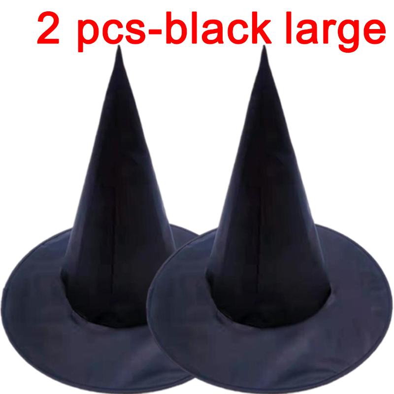 1/2 pezzi Cappello da Strega di Halloween Unisex Cappelli Neri per Adulti Bambini Fornitura per Feste di Halloween Accessorio Costume Cosplay Cappelli da Mago