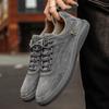 Fashion Brown Men Casual Shoes Handmade Man Shoes Suede Korean Style Skateboard Shoe High Quality Mens Sneakers Shallow Lace Up Shoes