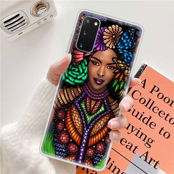 Case For Samsung Galaxy S20 FE Ultra S10 S10e S9 S8 Plus Note 10 Lite 20 9 8 Soft Matte Back Phone Cover Colorful African Girl
