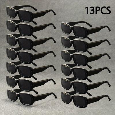 13PCS Women's Rectangular Glasses PC Frame Retro Decorative for Parties Weddings Festivals