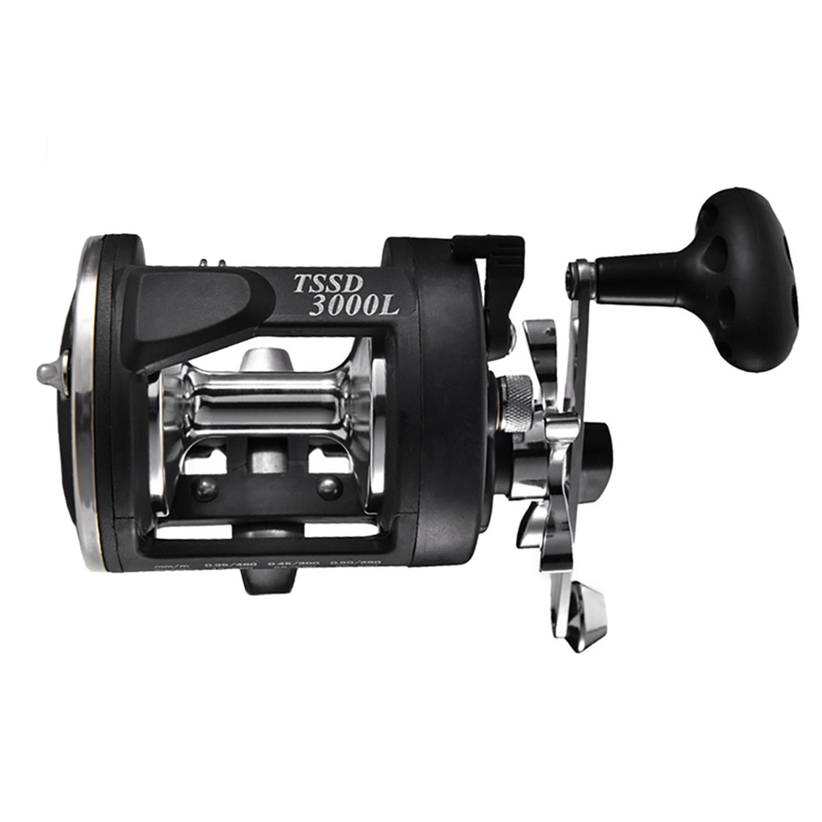 Shoemst Black Boat Sea Fishing Reel Trolling Fishing Reel Right Hand Drum Fishing Wheel