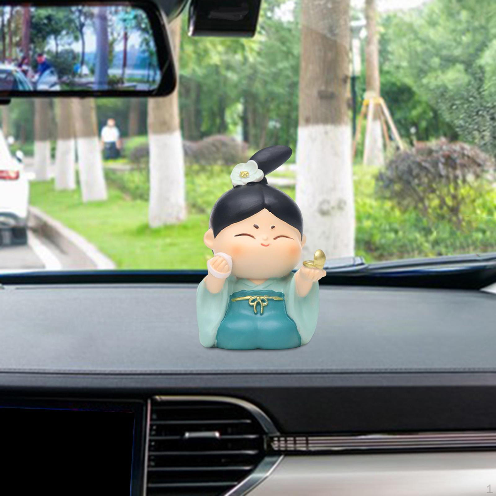 Смола Фигурки Скульптура Украшения Коллекционная Китайская Кукла Традиционная Девочка Статуя Деревенская Makeup 5x4x7.5cm