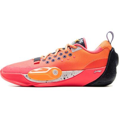 Li Ning Wade All City Bequeme Sport-Rutschfeste Verschleißfeste Low-Top Kinder-Basketballschuhe Herren-Basketballschuhe Rot Orange YKBV010-9