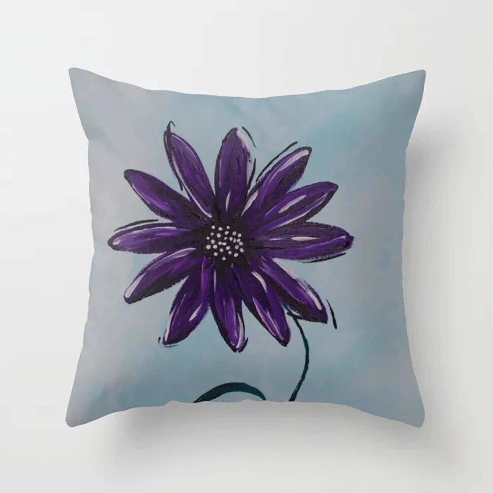 Home Decor Pillowcases Colorful Flower Printed  for Bedroom Living Room