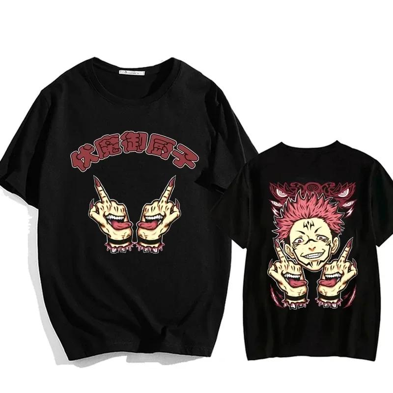Men's and Women's Printed T-shirts, Oversized Loose Cotton Shirts, Japanese Anime Harajuku Round Neck Y2K Street Clothes