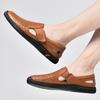 Men'S Shoes Genuine Leather Trending Summer Casual Shoes Men Breathable Outdoor Luxury Sandals Man Non-Slip Beach Brand Loafers