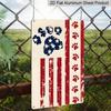 2D Flat Patriotic Dog Paw Print Metal Sign, 8×12 Inch Aluminum Wall Art, Vibrant Stars and Stripes Design, Durable Decor for Pet Lovers, Memorial Day