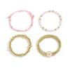 Bohemian beaded bracelet European and American stacking design sense niche ins love 1-piece set elastic bracelet women
