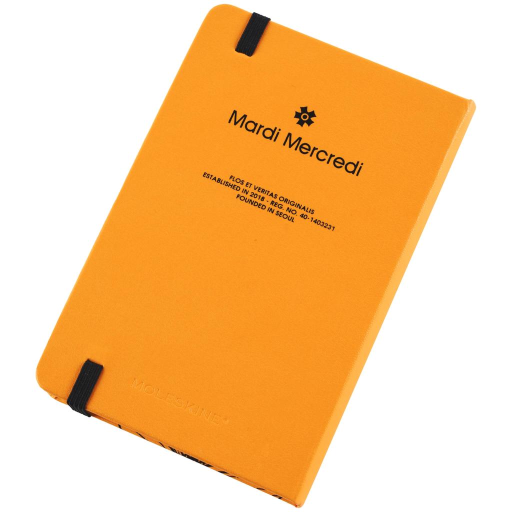 Moleskine x Mardi Mercredi Notebook, Hardcover, Horizontally Ruled, Pocket Size (9cm x 14cm), Orange, SENTBHP6625MI