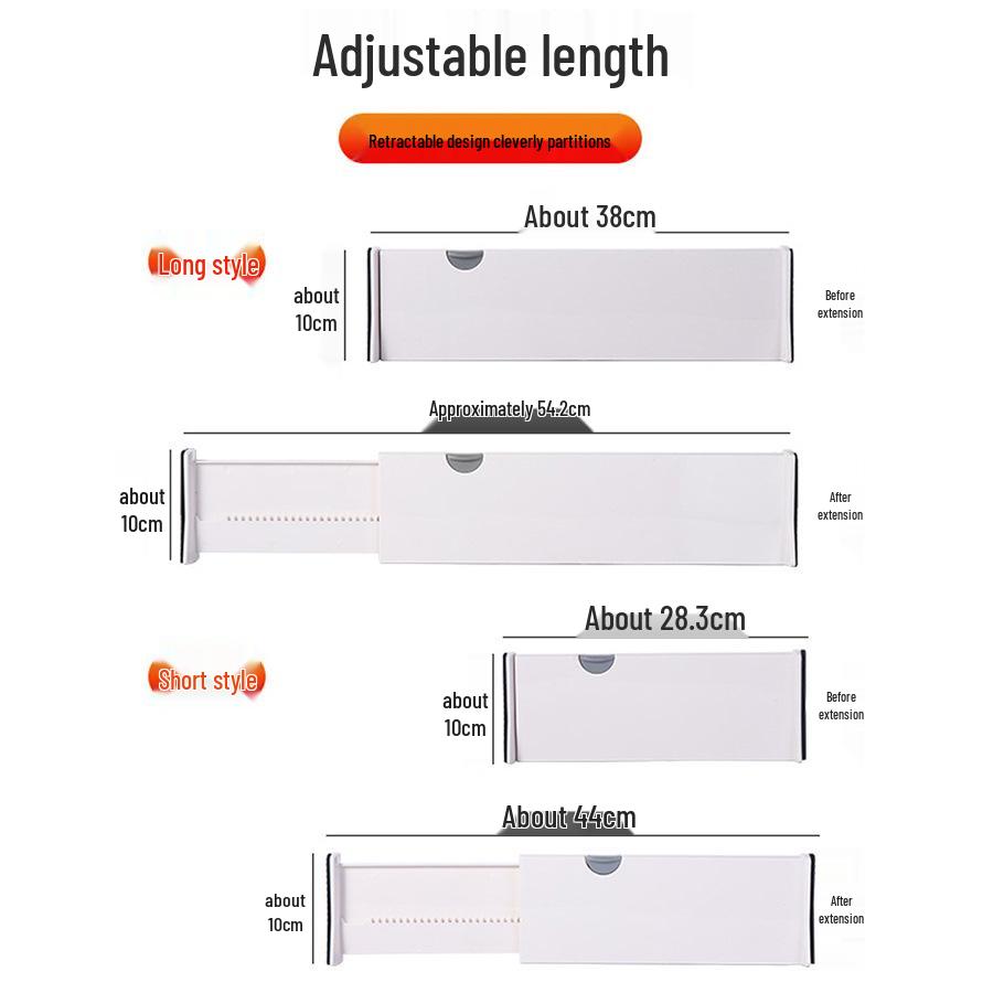 Adjustable Non-Punch Plastic Drawer Dividers for Cabinets and Wardrobes