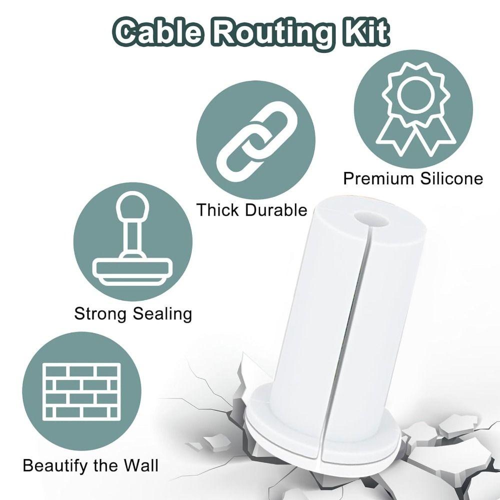 4PCS 1*2in Cable Routing Kit Rubber Ethernet Cable Grommet for Starlink Protecting Wires