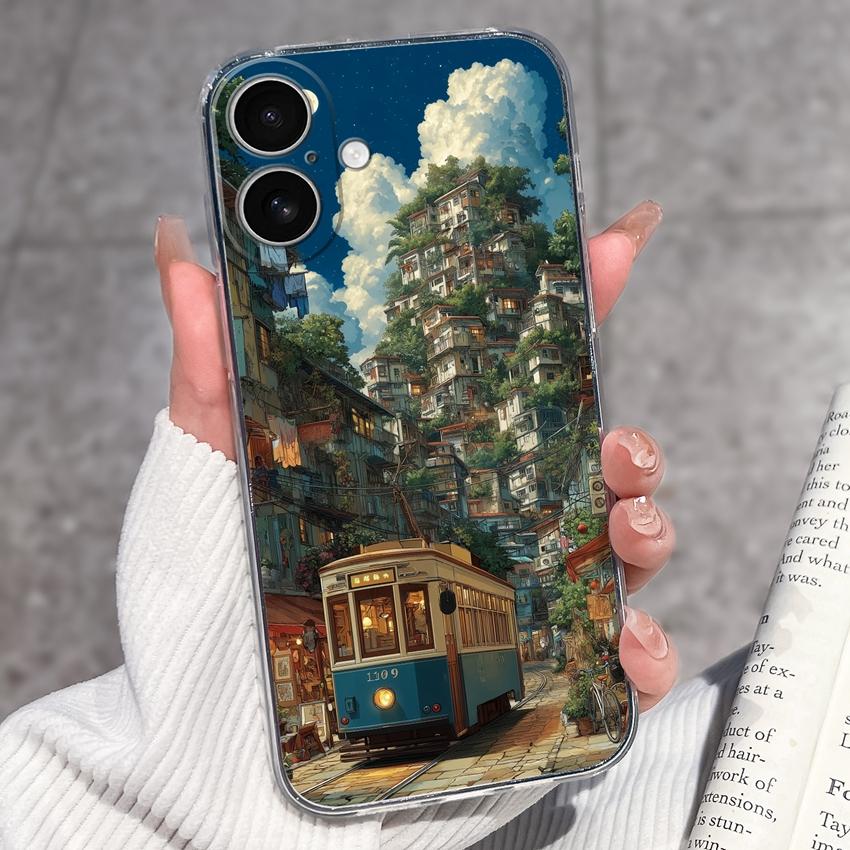 For iPhone 17 Air 16 15 14 13 Pro Max Plus 16e Luxury Clear Phone Case Cute Couple Piggy Pattern Soft Silicone Anti Slip Shell For iPhone Bumper Cover