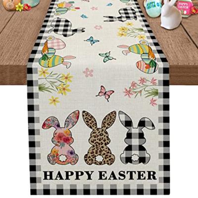 Gnome Santa Table Runner Snowflake Faroe Check Print Table Pad Easter Bunny Egg Festive And Party Table Decoration Table Runner