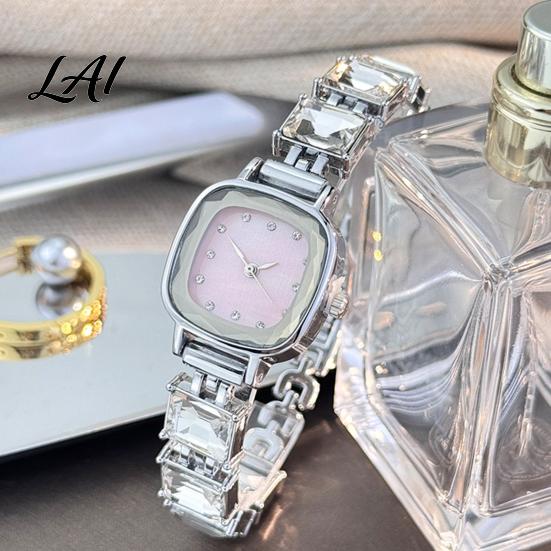Rhinestone Band Ladies Watch Square Dial Women Bracelet Watch Luxury Strap Analog Daily Casual Wear Wrist Fashion Accessories