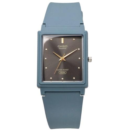 Casio Analogové hodinky Chipkashi Levné Casio MQ-38UC-2A2 Matný šedavě modrý uretanový pásek Obdélníkový ciferník Unisex Zámořský model